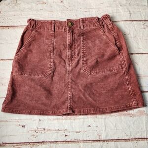 Women's Casual American Eagle Corduroy Burgundy Skirt